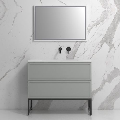 Mobile lavabo da appoggio - PIANA - Lusso Stone - in acciaio / in composito / ghisa minerale