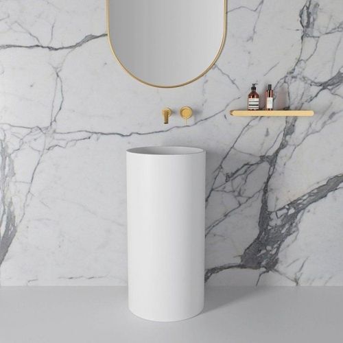 Lavabo autoportante - ALINA - Lusso Stone - ghisa minerale / rotondo / contemporaneo