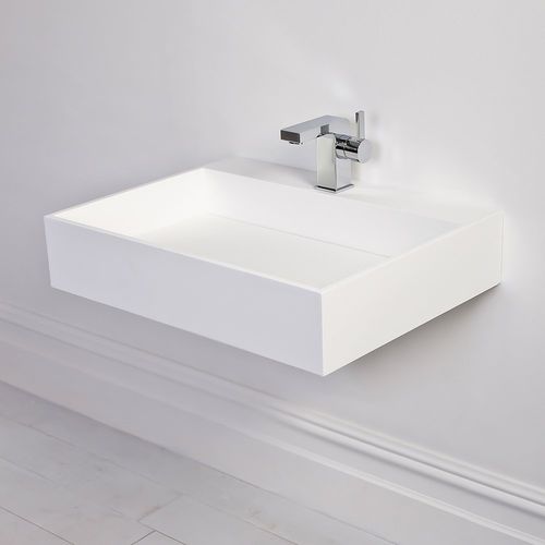 Lavabo sospeso - ETHOS SLIM - Lusso Stone - ghisa minerale / rettangolare / contemporaneo
