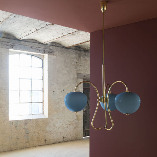 Lampadario contemporaneo - TRIPLE CHINA 03 - MAGIC CIRCUS EDITION - in vetro soffiato / in ottone / in ottone lucidato
