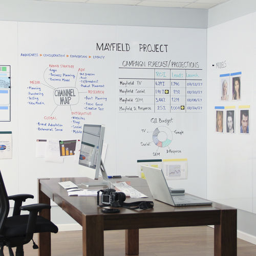 Tabellone magnetico - WHITEWALLS—Whiteboard Panels - Magnatag Visible Systems - cancellabile / da parete / grande formato