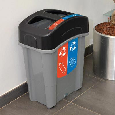 Portarifiuti pubblico - ECO NEXUS® DUO 60 - Glasdon Group Limited - per raccolta differenziata / in plastica riciclata / contemporaneo