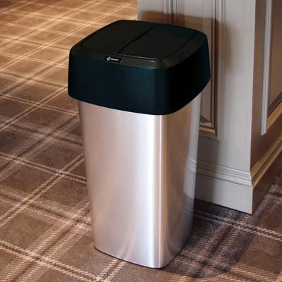 Portarifiuti pubblico - VISTA™ SQUARE  - Glasdon Group Limited - in plastica riciclata / con coperchio basculante / contemporaneo