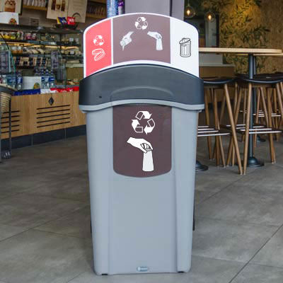 Portarifiuti pubblico - ECO NEXUS&reg; CUP RECYCLING STATION - Glasdon Group Limited - per raccolta differenziata / in plastica riciclata / con coperchio