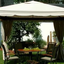 Gazebo in metallo - GARDEN PAVILLIONS - LECO - in tessuto / tetto in tela