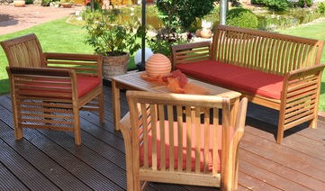 Set tavolo e sedia contemporaneo - LECO - da giardino / in legno / per uso residenziale