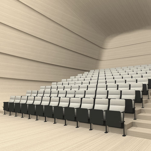 Sedia per auditorium contemporanea - SLIM - Hamari - da interno / in tessuto / in legno