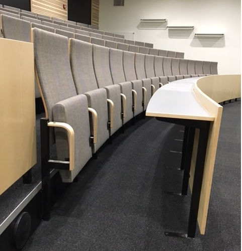 Sedia per auditorium contemporanea - EDU - Hamari - da interno / in compensato stampato / con supporto in metallo