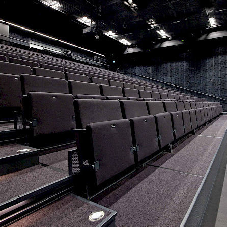 Sedia per auditorium contemporanea - PRIMO - Hamari - da interno / in legno compensato / in espanso