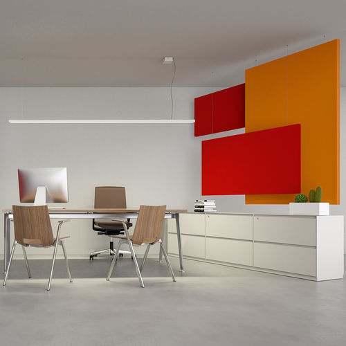 Pannello acustico per soffitto - FLAG - Caruso Acoustic - sospeso / in tessuto / in metallo