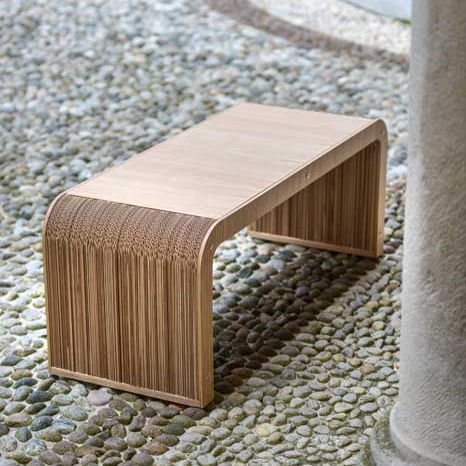Panca design originale - MORE - Lessmore - in legno / in cartone / senza schienale