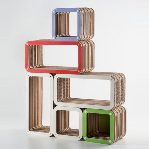 Scaffale modulare - MINIMORE - Lessmore - design originale / in cartone / bianco