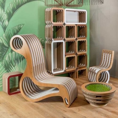 Lettino prendisole design originale - X2 - Lessmore - in legno / in legno / in cartone