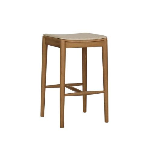Sgabello da bar contemporaneo - DANTE - take me HOME. - in tessuto / in cotone / in rovere