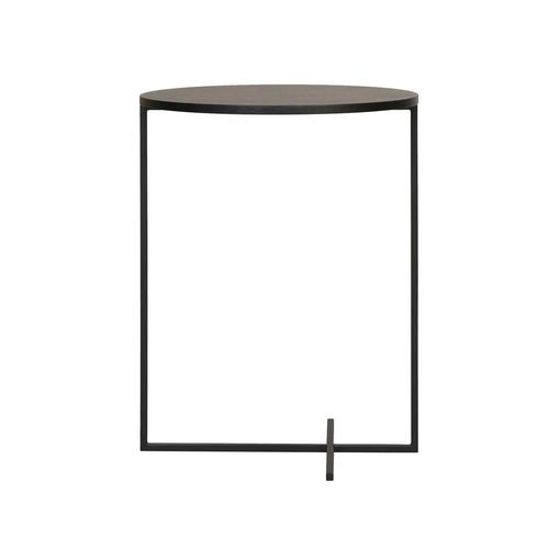 Tavolo d'appoggio design minimalista - INGO - take me HOME. - in acciaio / impiallacciato in legno / in rovere