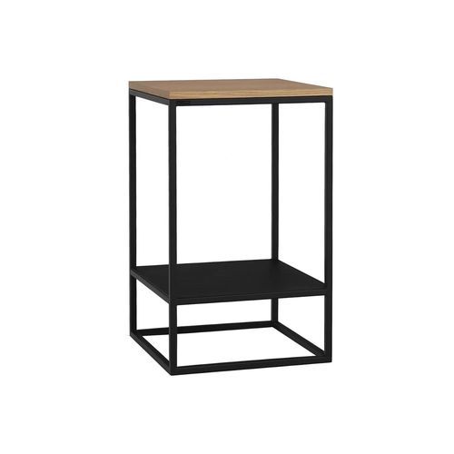 Comodino design minimalista - GOODNIGHT - take me HOME. - in rovere / in acciaio con rivestimento a polvere / con supporto in acciaio verniciato a polvere