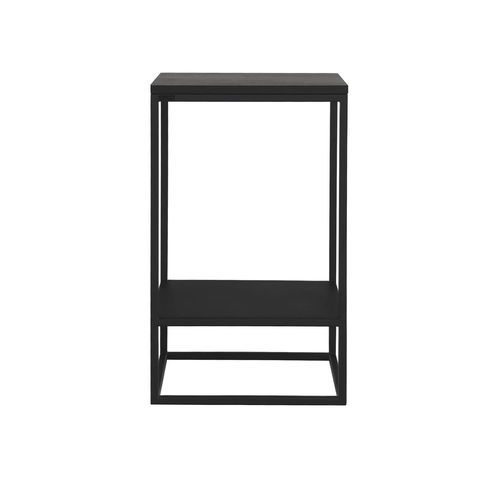 Comodino design minimalista - GOODNIGHT - take me HOME. - impiallacciato in legno / in acciaio con rivestimento a polvere / con supporto in acciaio