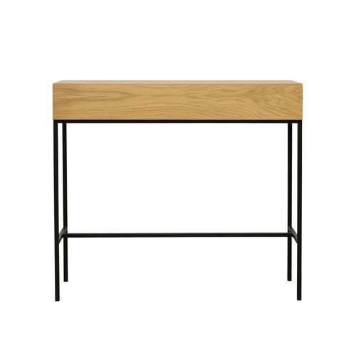 Tavolo d'appoggio in stile scandinavo - POLA - take me HOME. - in acciaio con rivestimento a polvere / impiallacciato in legno / in rovere