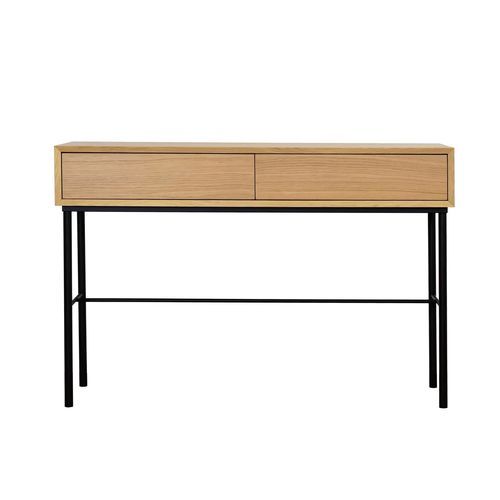 Tavolo d'appoggio design scandinavo - AURORA - take me HOME. - in acciaio con rivestimento a polvere / in quercia naturale / con supporto in acciaio termolaccato