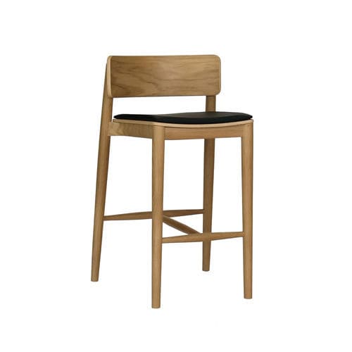 Sgabello da bar design scandinavo - DANTE - take me HOME. - in ecopelle / in rovere / in legno compensato
