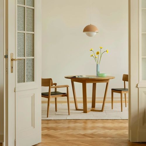 Tavolo da pranzo contemporaneo - MATIS - take me HOME. - in rovere / con supporto in quercia / rotondo