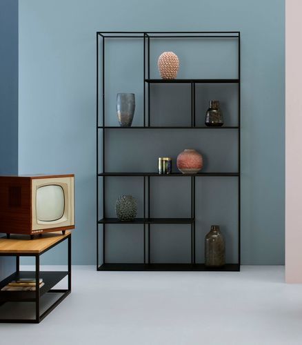Libreria design minimalista - A-SYMETRIC - take me HOME. - contract / in acciaio con rivestimento a polvere / in acciaio