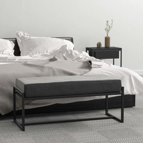 Divanetto imbottito design minimalista - ZEN - take me HOME. - in acciaio con rivestimento a polvere / in tessuto / in espanso
