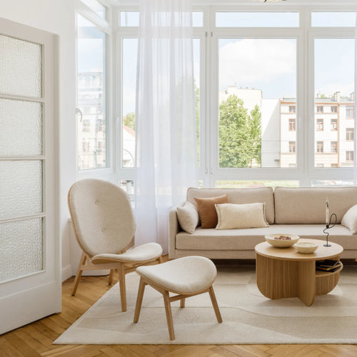 Ottomana contemporanea - HARMONIA - take me HOME. - in rovere / in tessuto / in legno compensato