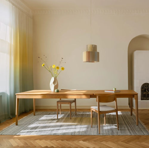 Tavolo da pranzo contemporaneo - DANTE - take me HOME. - in legno massiccio / in rovere / con supporto in legno
