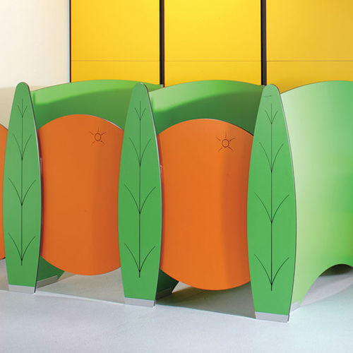 Cabina per bagni pubblici in acciaio inossidabile - FRUTTI  - Washroom Washroom Limited - in laminato / per toilette / per scuola materna