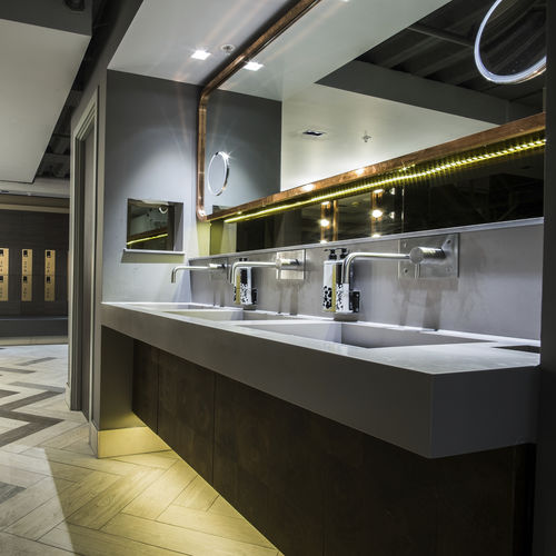 Piano lavabo in quarzo composito - ZODIAQ - Washroom Washroom Limited - ad uso professionale