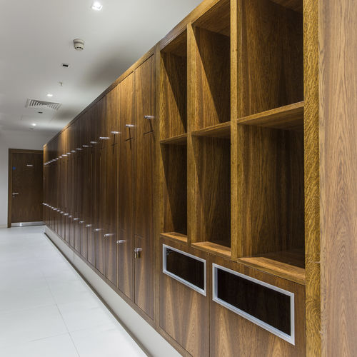 Armadietto spogliatoio in legno - OCTAVE - Washroom Washroom Limited - a combinazione / per edifici pubblici / con sistema di sicurezza
