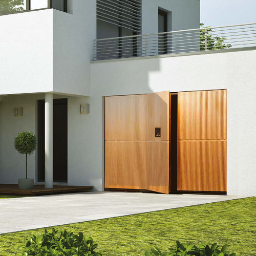 Porta basculante per garage - Millerighe - SILVELOX GROUP SPA - in okoumé / manuale / automatica