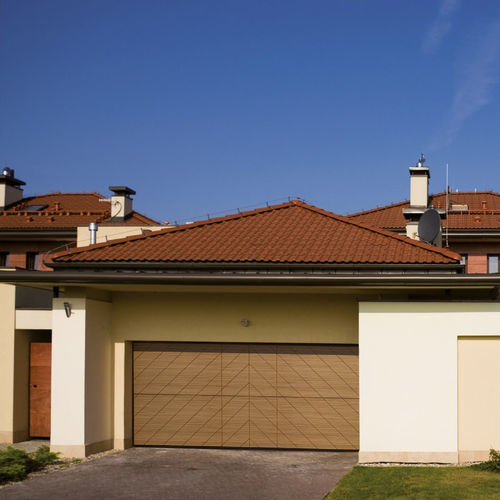Porta da garage overlap - Spi - SILVELOX GROUP SPA - in rovere / in larice / in okoumé