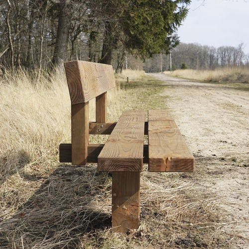 Panca per spazi pubblici contemporanea - NATURE CONFORT - CROSO FRANCE - in legno / con schienale / senza braccioli