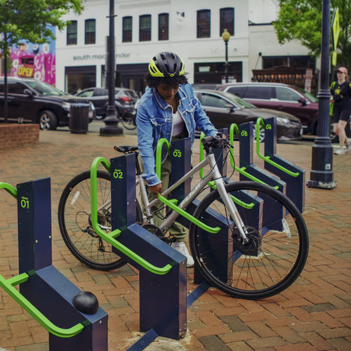 Rastrelliera per biciclette a pavimento - BIKEEP - CROSO FRANCE - con sistema di sicurezza / connessa / per spazi pubblici