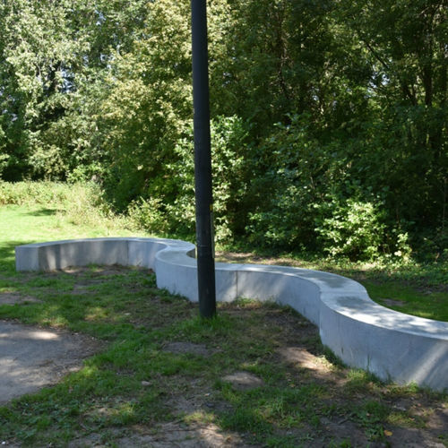 Panca per spazi pubblici contemporanea - GRID - Elément 4 - CROSO FRANCE - in calcestruzzo / senza schienale / senza braccioli