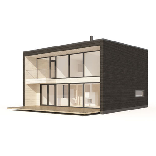 Casa prefabbricata - PLUSLOG S - Polar Life Haus - in legno massiccio assemblato / ecologica / contemporanea