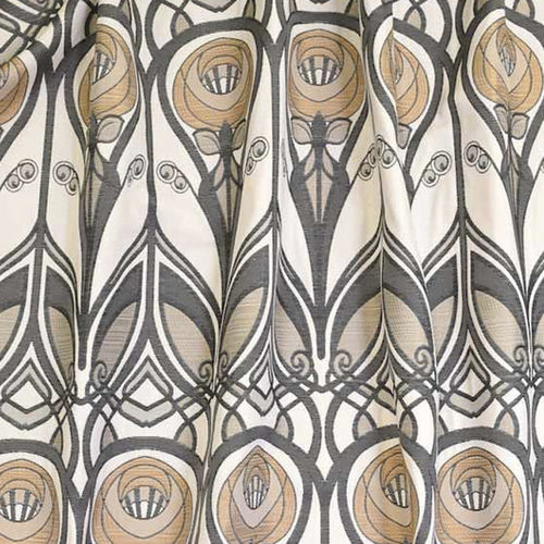 Tessuto da tappezzeria - ROSES MUSTARD - Loome Fabrics - per tende / a motivi / in cotone