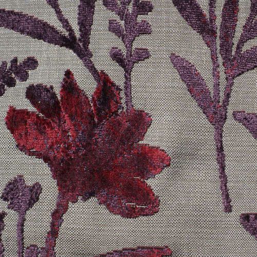 Tessuto da tappezzeria - JODRELL CLARET - Loome Fabrics - per tende / a fiori / in poliestere