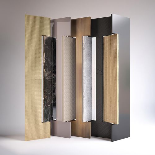 Paravento contemporaneo - EMPIRE - Rossato Srl - in noce / in metallo / in marmo