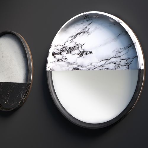 Specchio a muro - VANITY  - Rossato Srl - contemporaneo / rotondo / in marmo