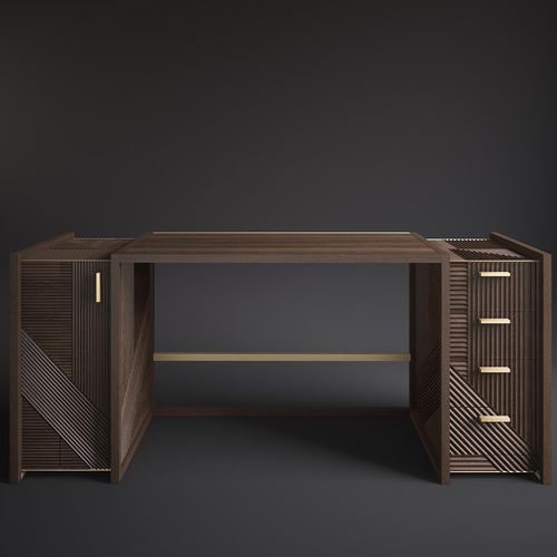 Scrivania contemporanea - HAMPTON  - Rossato Srl - in rovere / in metallo / con contenitore