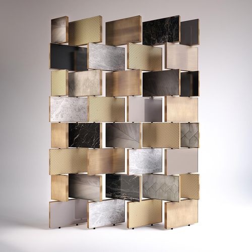Paravento contemporaneo - EMPIRE - Rossato Srl - in noce / in alluminio / in ottone