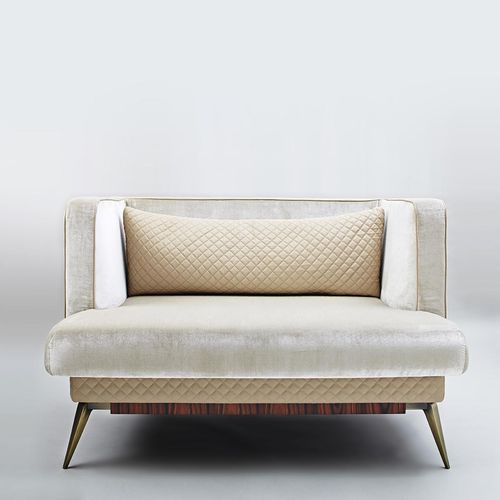 Poltrona contemporanea - VICTORIA  - Rossato Srl - in velluto / in pelle / in palissandro