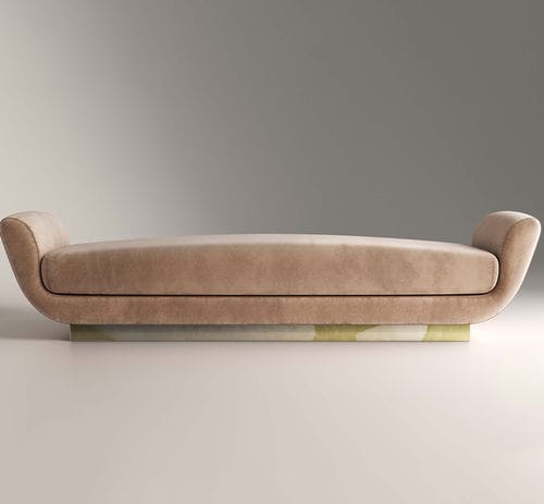 Dormeuse contemporanea - KEATON - Rossato Srl - in velluto / con supporto in ottone