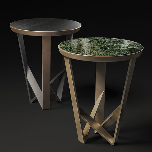 Tavolo d'appoggio contemporaneo - DORCHESTER  - Rossato Srl - in hemlock / in marmo / con supporto in ottone