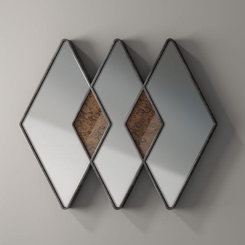 Specchio a muro - BLAZE - Rossato Srl - contemporaneo / a losanghe / in legno