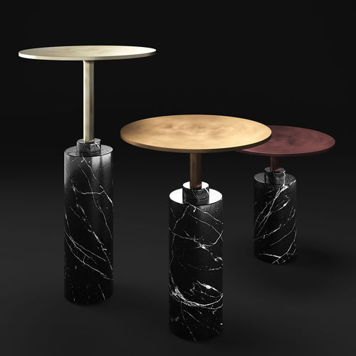 Tavolo d'appoggio contemporaneo - CLARIDGE  - Rossato Srl - in rame / con supporto in marmo / rotondo