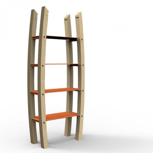 Scaffale contemporaneo - LIB-RBJ00 - FUSAROMARIOSRL - in rovere / in ferro / per biblioteca